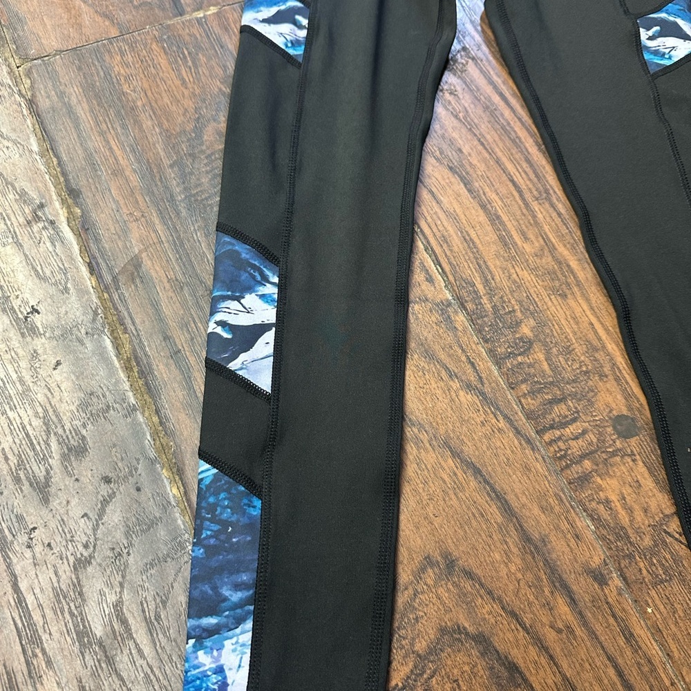 Womens High Waist Print Yoga Pants Plus Size with Waistband Pocket-XS  <<167>> - Picture 5 of 9